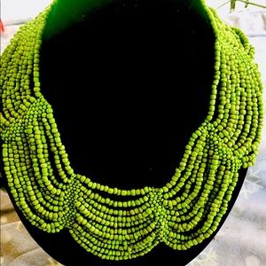 1990 11-Tiered Beaded Necklace and Earring Set